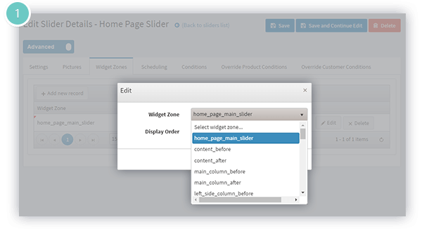 Anywhere Sliders Plugin Features - widget zones